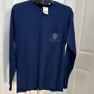 Men's Navy Long Sleeve Shirt Branded For Atlantis Paradise Island Size M